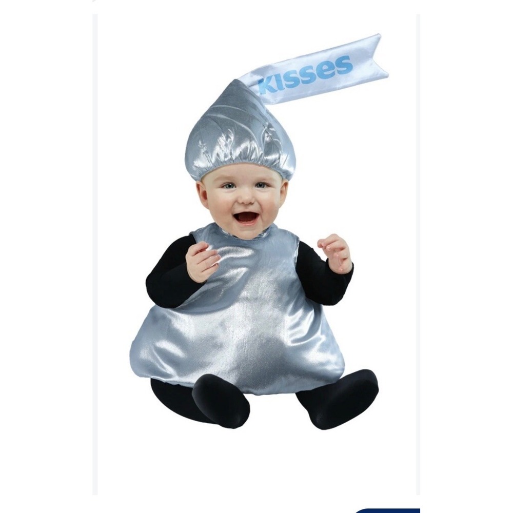 Hershey's Kisses Chocolate Candy Infant Toddler Costume Silver Metallic 2-Piece